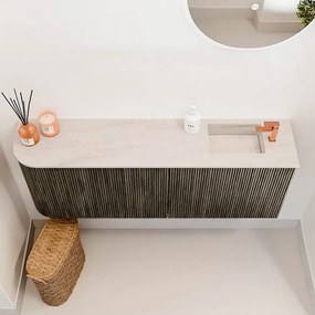 Mondiaz Joya DLux 110cm toiletmeubel ronding links shadow met wastafel faye rechts 1 kraangat meli