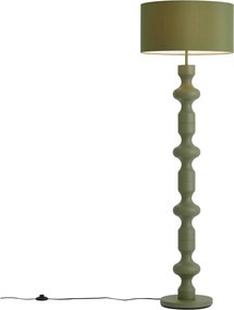 Retro vloerlamp groen met stoffen kap 160cm - Captain