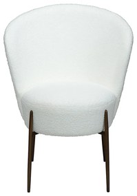Dan-Form Orbit Eetkamerstoel Met Hoge Rugleuning Rond Boucle Wit