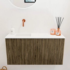 Mondiaz Joya 80cm toiletmeubel dusk met wastafel faye links zonder kraangat talc