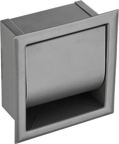 Saniclear Iron inbouw toiletrolhouder met klep gunmetal - verouderd ijzer