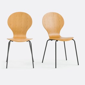 Set van 2 stapelbare stoelen, Lenon