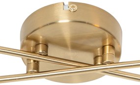 Moderne plafondlamp goud 4-lichts met smoke glas - Athens