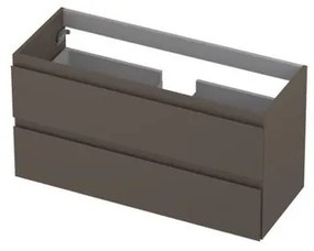 INK Wastafelonderkast - 100x40x52cm - 2 lades - greeploos - MDF lak Mat Taupe - OUTLET UDEN 1241027