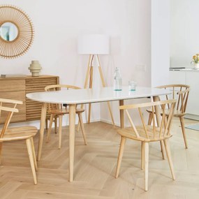 Kave Home Oqui Uitschuifbare Tafel Wit 160 Cm