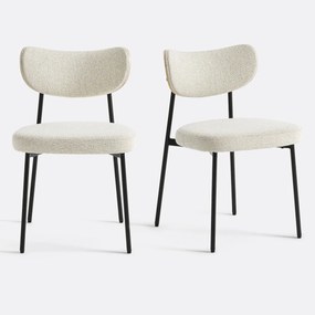 Set van 2 stoelen met structuurstof, Albane