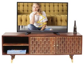 Kare Design Muskat Mangohouten Tv-meubel Goud - 140x35x50cm.