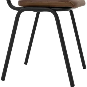 Goossens Eetkamerstoel Chaplin cognac leer leuning, urban industrieel