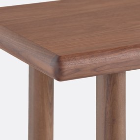 Nachtkastje in massief notenhout en notenhoutfineer, breedte 140 cm, Douve