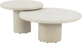 4 Seasons Outdoor Hampton mortex loungetafel met rond blad Ø 80 cm SALE Loungetafel   beige weerbestendig