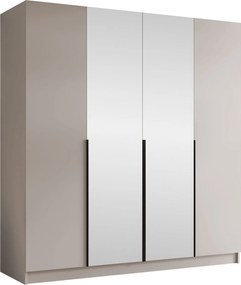 Kledingkast Closico Navor II, Zwart, Kasjmier, 215x200x58cm, 176 kg, Kledingkast deuren: Met scharnieren