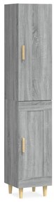 vidaXL Hoge kast 34,5x34x180 cm bewerkt hout grijs sonoma eikenkleurig