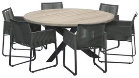 Ortea Louvre dining tuinset 160xH75 cm 7 delig 4 Seasons Outdoor