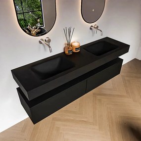 Zaro Alan badmeubel 170cm urban 2 lades met vrijhangende wastafel cloud dubbel zonder kraangat urban