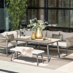 Garden Impressions Lagan lounge dining tafel 160x90 cm - light teak vironwood