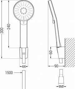 Mexen R-40 wanddouche set, goud - 785405052-50