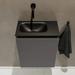 Mondiaz Ture 40cm toiletmeubel dark grey met wastafel urban links geen kraangat
