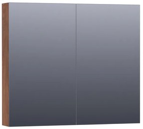 Saniclass Plain Spiegelkast - 80x70x15cm - 2 links/rechtsdraaiende spiegeldeuren - MFC - viking shield SK-PL80VS