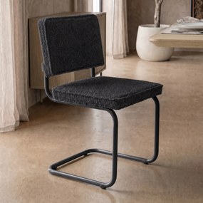 Zuiver Ridge Soft Design Eetkamerstoel Teddy Zwart