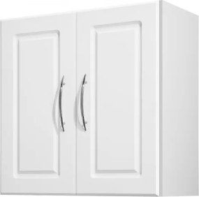 VEVOR wandkast voor de wasruimte, 2-laags wandkast met verstelbare plank, keukenkast met 2 deuren, voor keuken, badkamer, wasruimte, 30 x 60 x 60 cm (D x B x H), bovenkast wit
