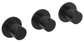 Hotbath COBBER Afbouw douche thermostaat met 2 stopkranen horizontaal of verticaal Geborsteld zwart PVD CB7067EXTMBP