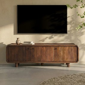 Houten Tv-meubel Met Ronde Hoeken 160 Cm - 160x43x50cm.