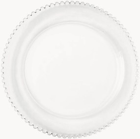 Ronde glazen borden Collier met parelrand, 6-delig