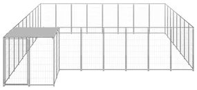 vidaXL Hondenkennel 20,57 m² staal zilverkleurig