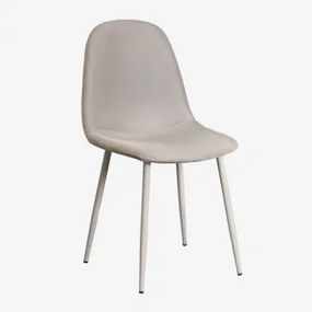 Set Van 4 Eetkamerstoelen In Stof En Staal Glamm Deluxe Grijs – Taupe – Koel & Linnen Bruin - Mokka - Sklum
