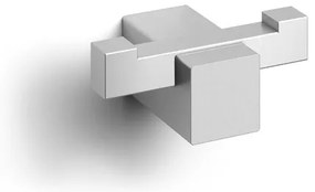 Zack Carvo Handdoekhaak - 7x3cm - dubbel - geborsteld RVS 40484