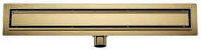 Wiesbaden Douchegoot met tegelrooster en flens 100 x 7 cm geborsteld messing 33.4239