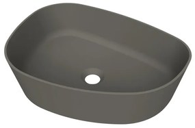 Arcqua Rocker waskom - opbouw - organisch rechts - 50x37cm - mat quartz grijs WAS657343