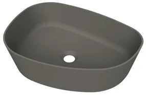 Arcqua Rocker waskom - opbouw - organisch rechts - 50x37cm - mat quartz grijs WAS657343