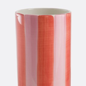 Vaas van keramiek, gestreept, hoogte 18 cm, Jaoma