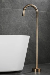 Saniclear Antique Curved Pro inbouw badkraan rond met vrijstaande uitloop verouderd messing
