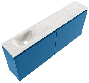 Mondiaz Ture DLux toiletmeubel 120cm jeans met wastafel ostra links met kraangat