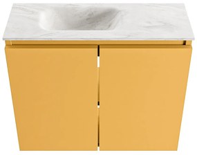 Mondiaz Ture DLux toiletmeubel 60cm ocher met wastafel ostra links zonder kraangat