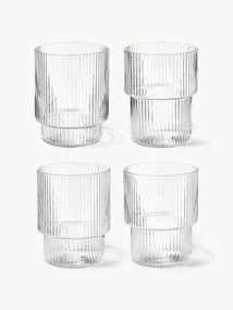 Mondgeblazen tumbler Ripple met reliëfpatroon, 200 ml, 4-delig