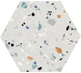 Jabo Gobi Bianco wandtegel hexagon 20x24cm gerectificeerd