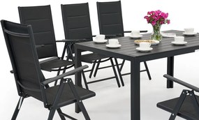 Aluminium tuinmeubelen polywood Verona voor 8 personen Garden Point zwart
