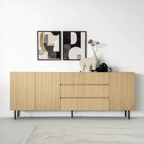 Eleonora Thomas Modern Dressoir Van Licht Eiken - 210x42x80cm.