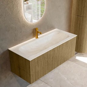 Mondiaz Kurve-dlux 110cm badmeubel dusk met 1 lade en wastafel big medium midden 1 kraangat ostra