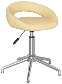 vidaXL Kantoorstoel draaibaar kunstleer crèmekleurig