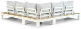 Loungeset 5 personen Aluminium/Teak Wit Lifestyle Garden Furniture Ravalla