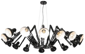 Smart hanglamp zwart 16-lichts verstelbaar incl. 16 Wifi A60 - Hobby Spinne E27 rond Binnenverlichting Lamp