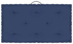 vidaXL Palletvloerkussen 73x40x7 cm katoen licht marineblauw
