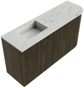 Mondiaz Joya DLux 80cm toiletmeubel ronding rechts shadow met wastafel faye links 1 kraangat opalo