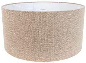 Stoffen lampenkap beige met teddy stof 50/50/25 Modern cilinder / rond rond