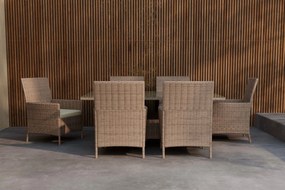 The Outsider tuinset-rens-5-delig-4-personen-bruin-wicker-glas-the-outsider