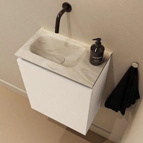 Mondiaz Ture DLux toiletmeubel 40cm talc met wastafel ostra links zonder kraangat